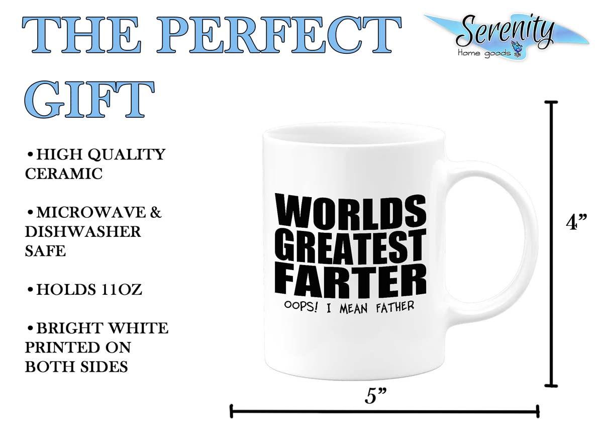 World's Greatest Dad Coffee Mug - 15oz Funny Tea Cup for Father's Day, Mother's Day, Birthday, Christmas & Valentine's Gifts - Perfect Present for Dad, Mom, Daughter & Kids - Ideal for Office, Home & Travel Use