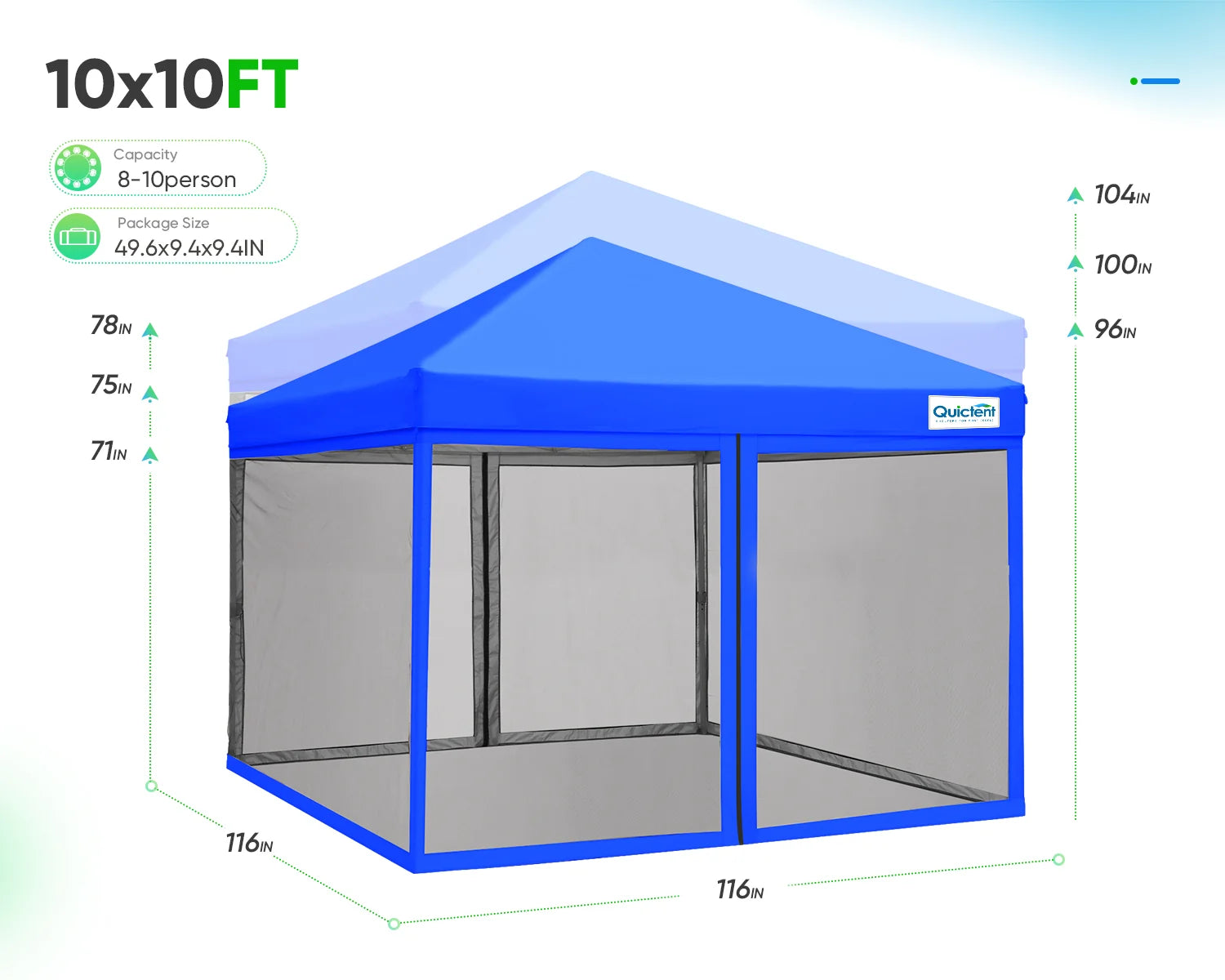 10' x 10' Pop Up Canopy Tent with Removable Sidewalls & Netting - Perfect for Outdoor Events, Camping, Beach Parties, and Backyard Gatherings