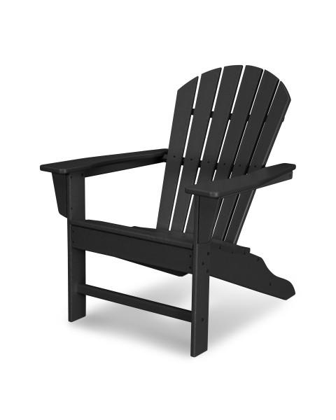 Premium Black POLYWOOD South Beach Adirondack Chair - Weather-Resistant Outdoor Furniture for Patio, Poolside & Garden Relaxation