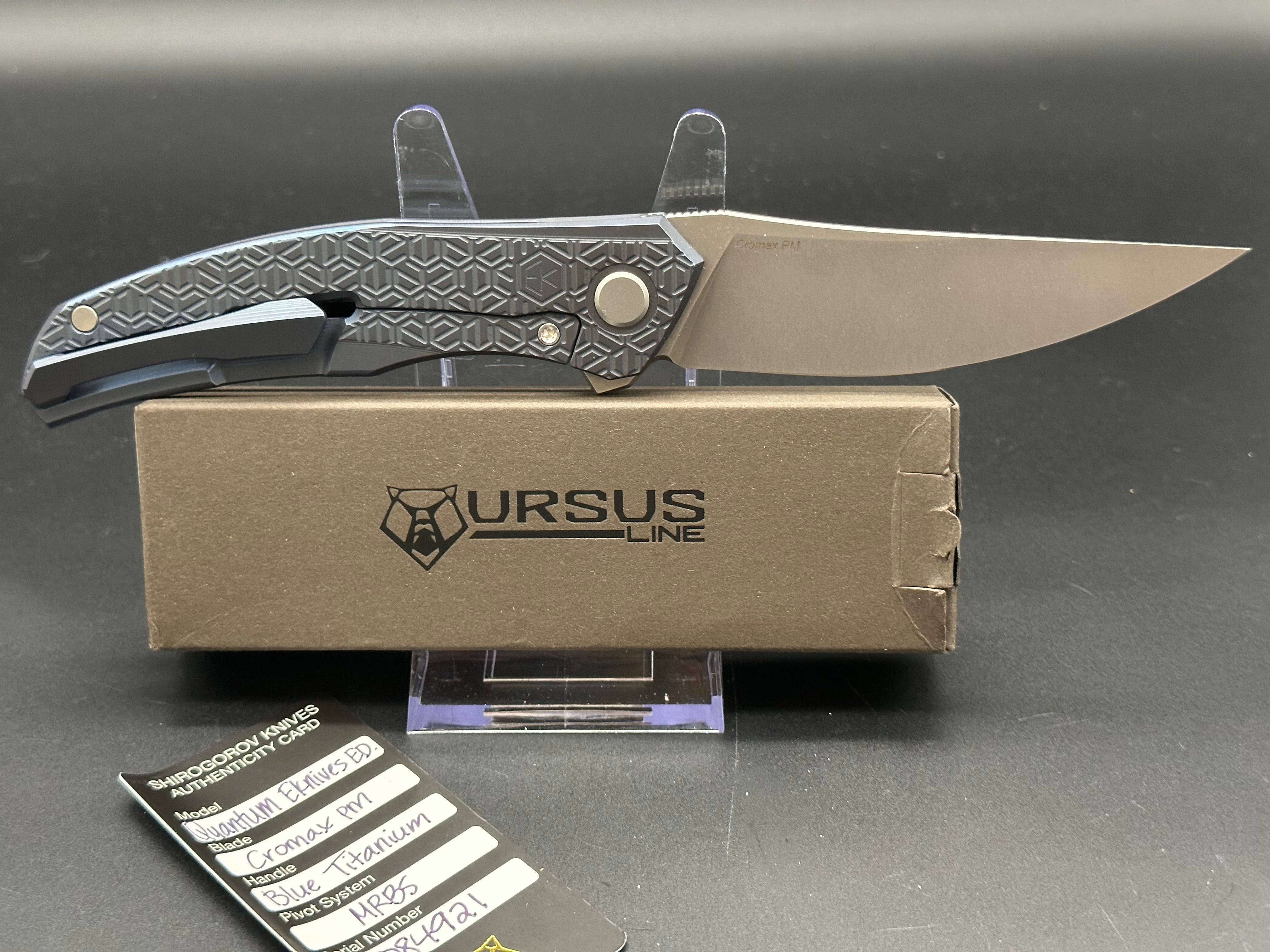 Shirogorov Quantum Ursus Exclusive EDC Folding Knife - Premium Titanium Handle, S35VN Steel Blade for Outdoor, Camping & Everyday Carry