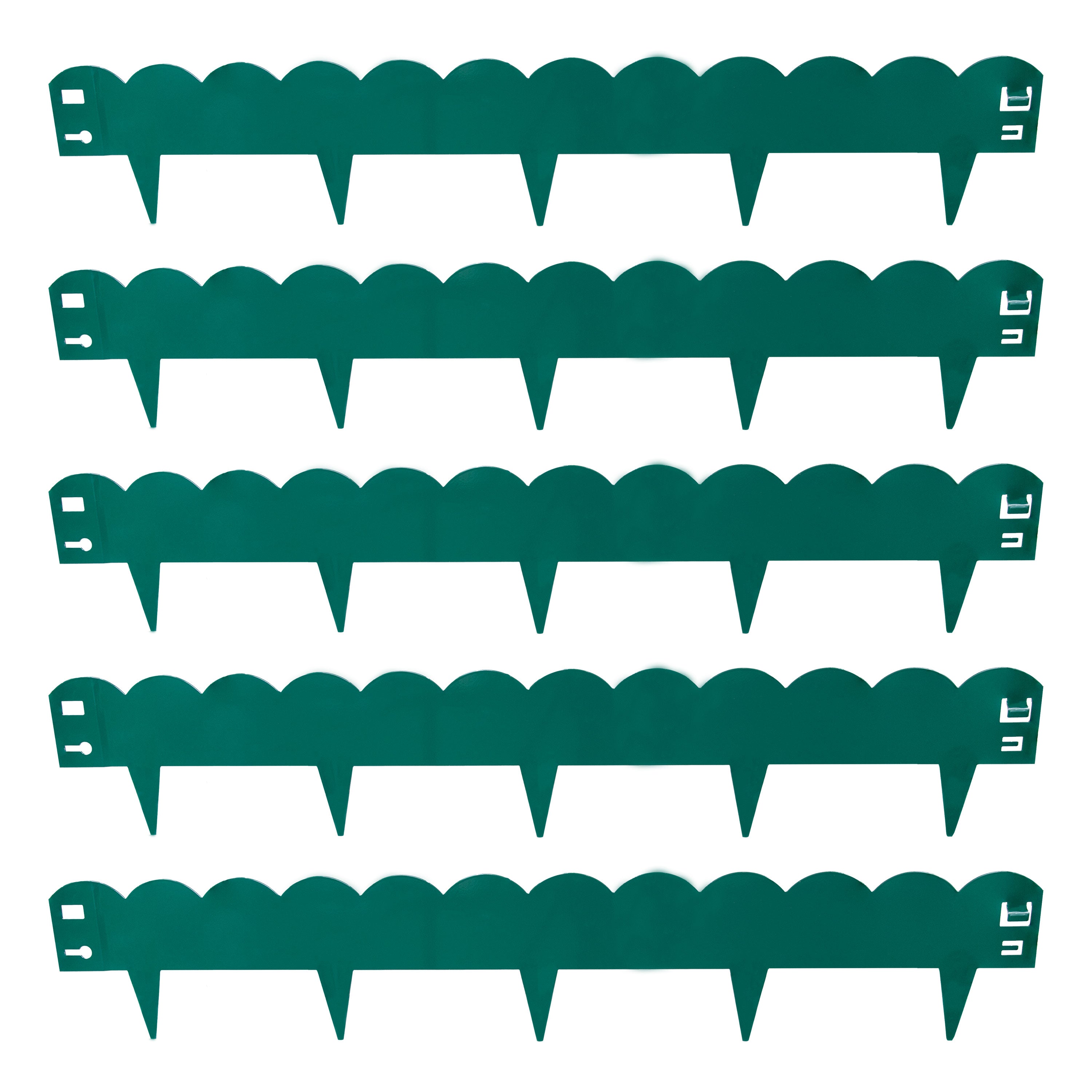 Sunnydaze Scalloped Metal Landscape Edging - Set of 5 (41.75 Inch Sections) for Garden Borders, Flower Beds & Lawn Edging - Durable & Decorative Outdoor Use