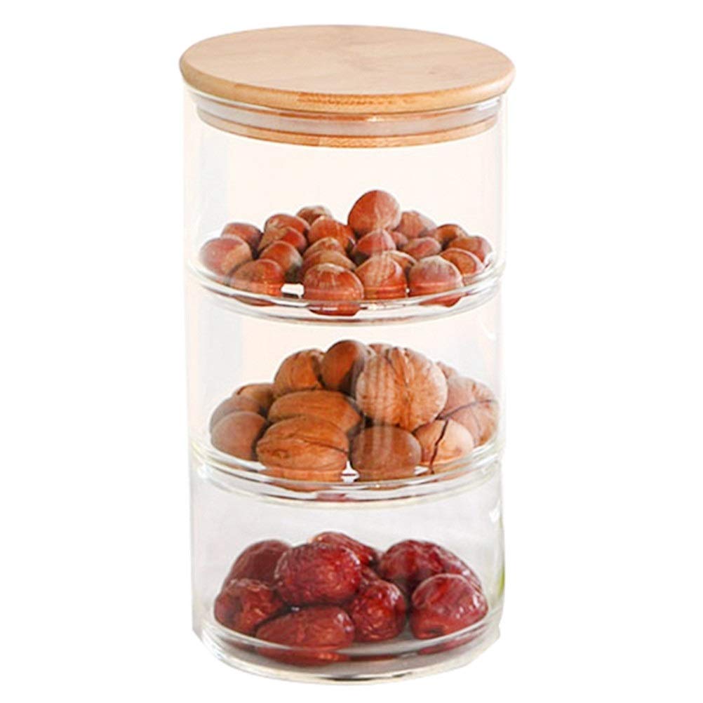 Premium 3-Layer Borosilicate Glass Mason Jar Set - Airtight Kitchen Storage Containers for Spices, Dried Fruits, Nuts, Coffee & Salad Prep | BPA-Free Food Safe Jars with Lids | Perfect for Pantry Organization & Meal Prep