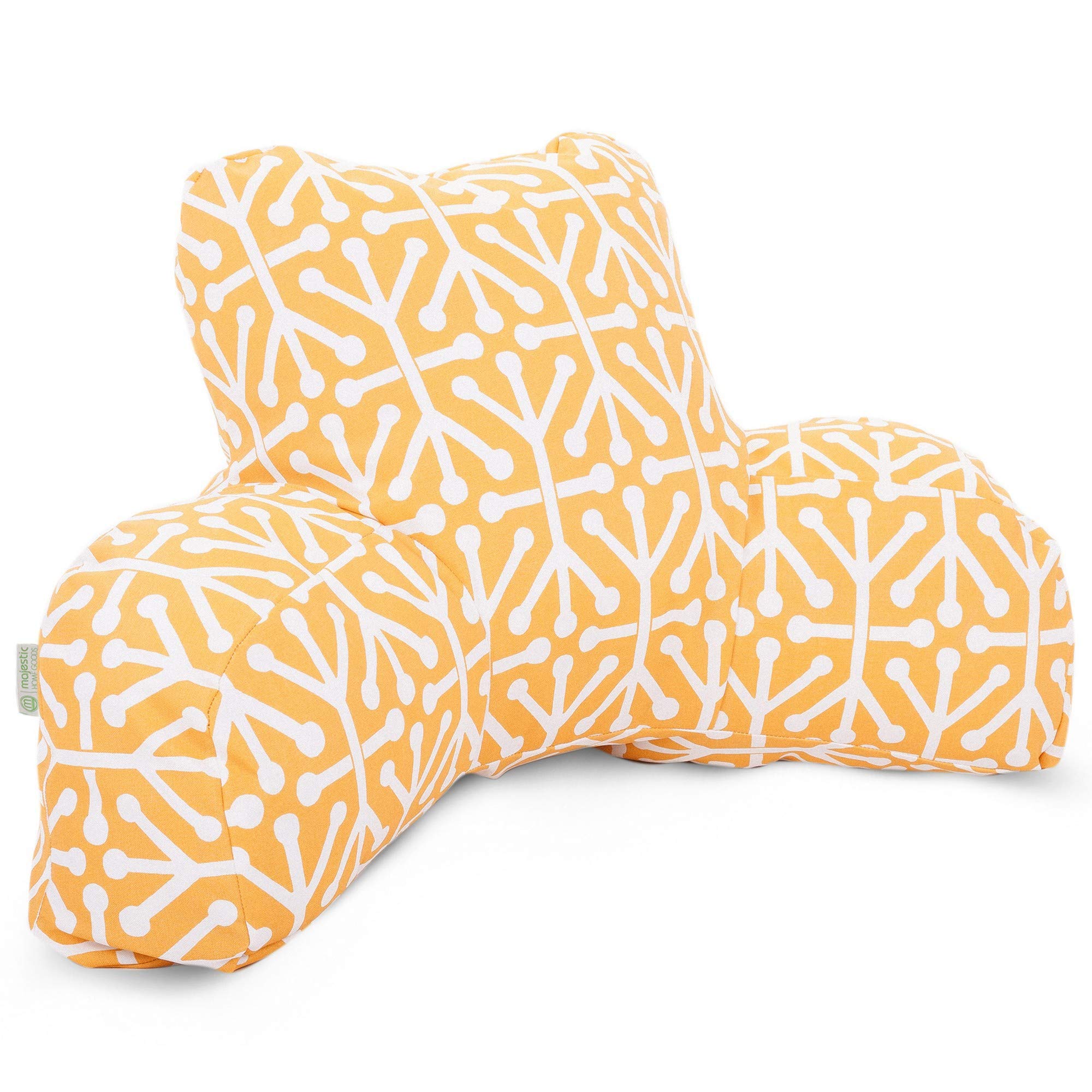 Majestic Home Goods Aruba Reading Pillow - Soft Back Support Cushion with Citrus Pattern, Perfect for Bed, Sofa & Reading Nook Comfort