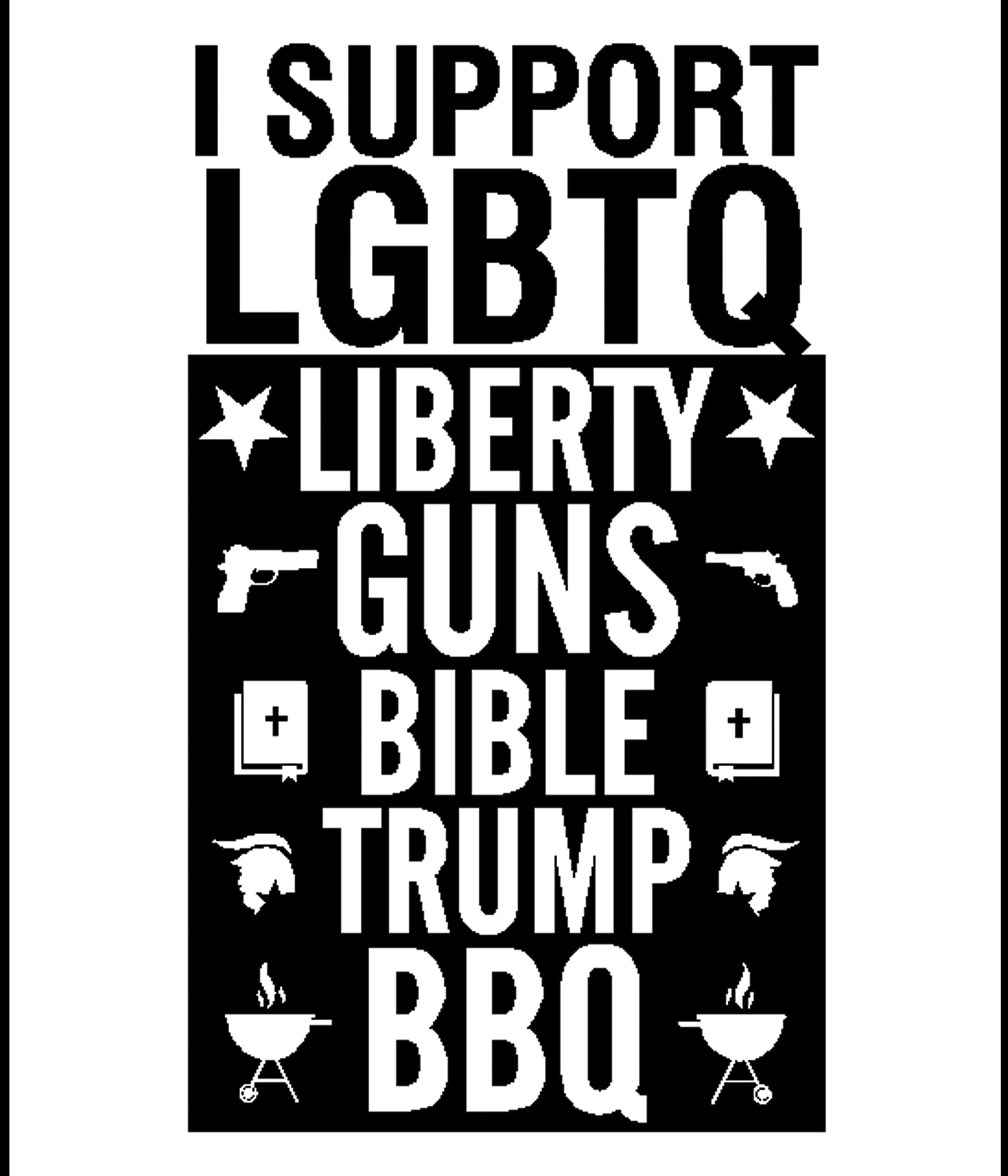 LGBTQ Pride Sticker - Liberty, Guns, Bible, Trump, BBQ Decal for Cars & Laptops