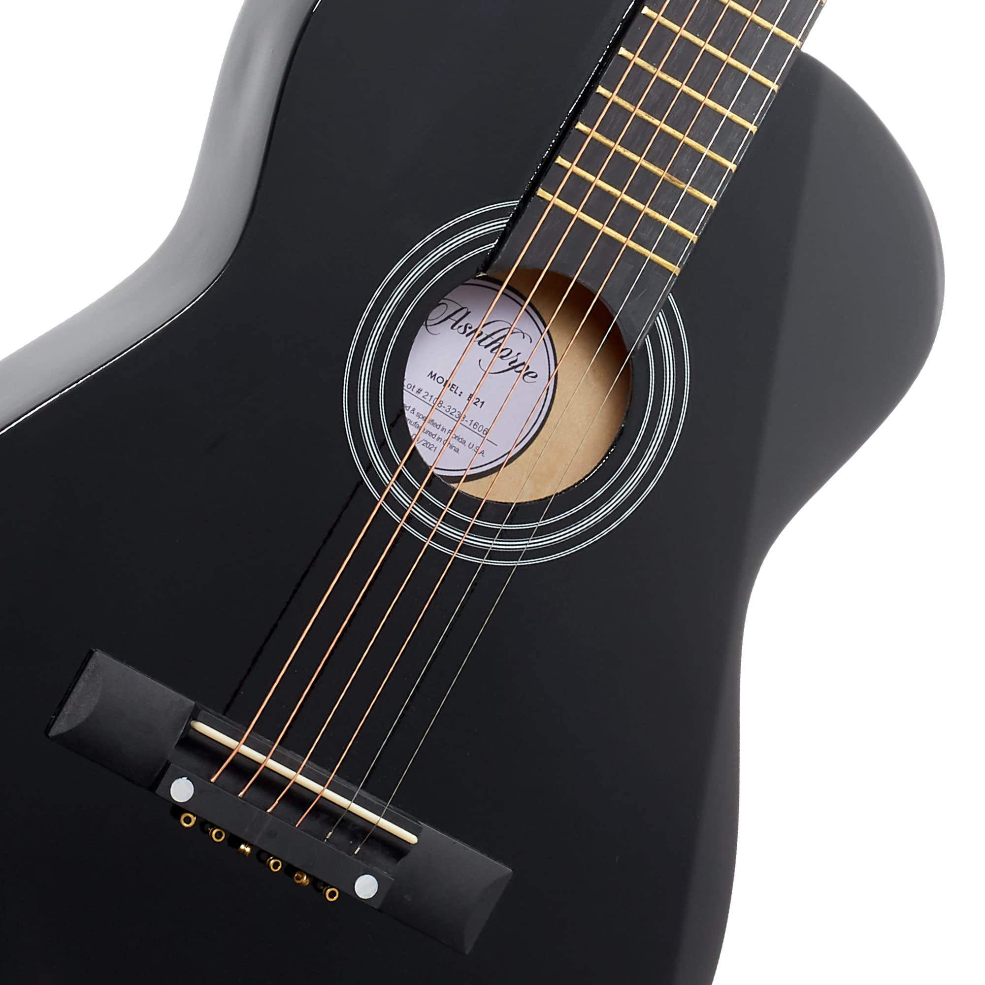 Ashthorpe 30-Inch Beginner Acoustic Guitar Starter Kit (Black) - Includes Gig Bag, Strings, Strap, Tuner & Picks - Perfect for Kids, Teens & Adult Beginners Learning Guitar at Home, School or Camp