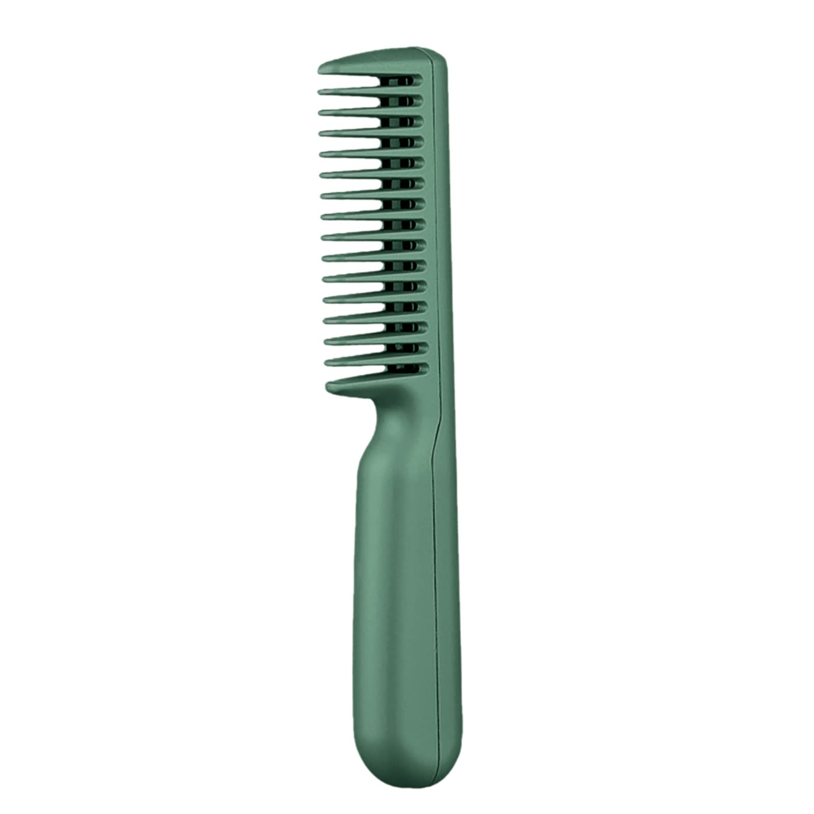 SINGOVE Hair Straightener Brush - USB Powered Styling Tool for Straightening & Curling All Hair Types | Fast Heating Anti-Scald Comb | Perfect for Home Use & Travel Styling (Green)