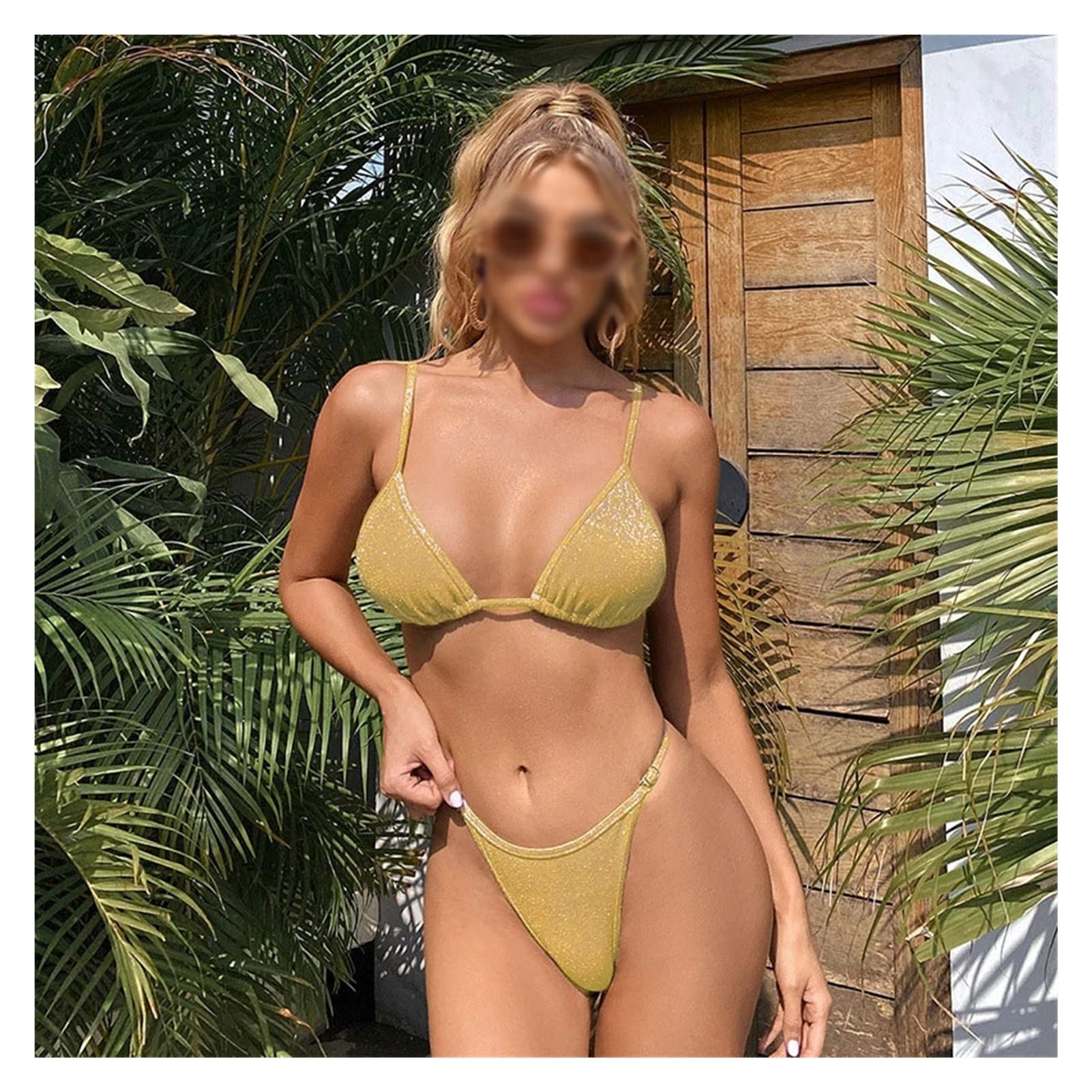 Sexy Push Up Bikini Set for Women - Solid Color Brazilian Swimsuit with High Waist Bottom - Summer Beach Wear & Pool Party Bathing Suit (Color D, Size XL) - Perfect for Vacation, Tropical Getaways and Swim Competitions