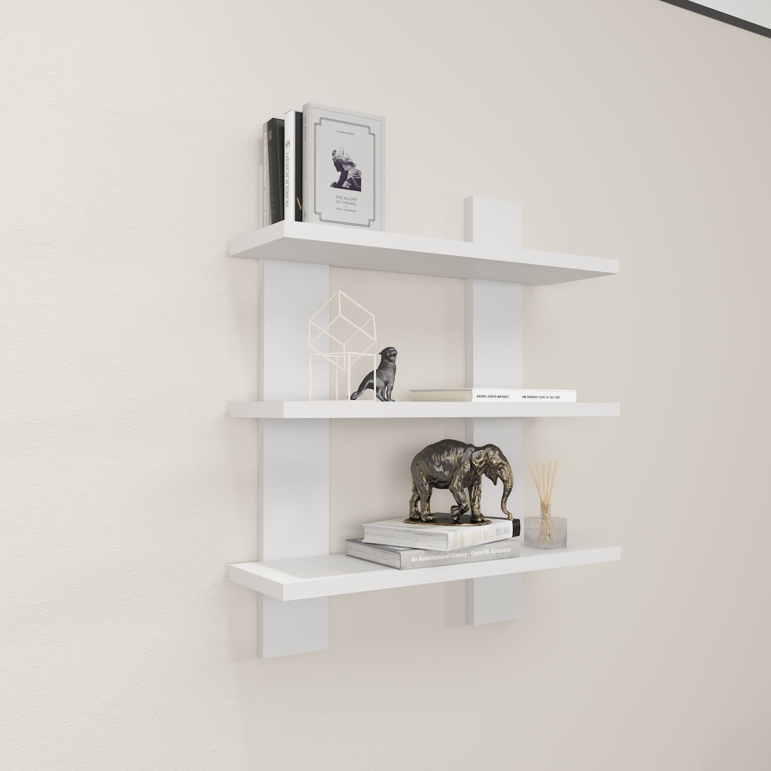 Harris Wall Shelf - Rustic Wood Floating Shelf for Home Decor, Books & Plants | Perfect for Living Room, Bedroom & Bathroom Storage & Organization