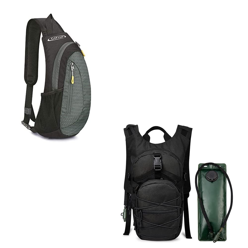 G4Free Lightweight Sling Bag with Hydration Pack - Adjustable Shoulder Backpack for Hiking, Running & Travel - Water-Resistant Crossbody Bag for Outdoor Adventures