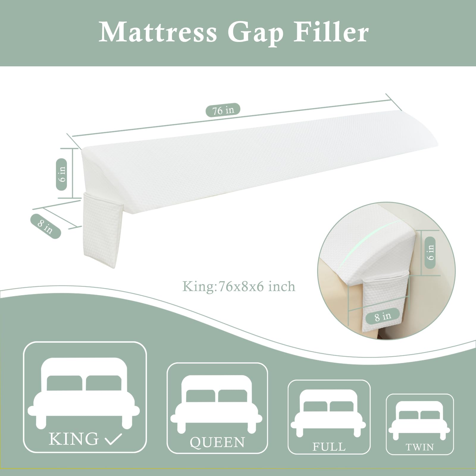 King Size Bed Wedge Pillow (76