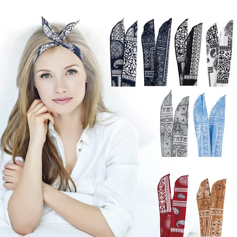 Trendy Women's Wire Bunny Ears Headband - 6 Pack Fashion Hair Accessories with Twist Bow Design for Parties, Cosplay and Everyday Style