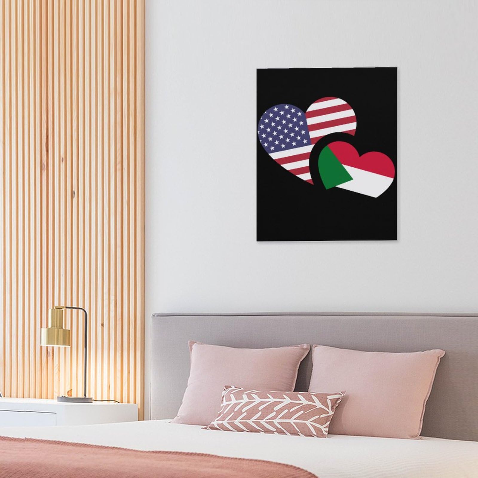 American Flag Canvas Wall Art - 16x20 Inch (40x50cm) Patriotic Home Decor with Wooden Frame - Perfect for Living Room, Bedroom, Office & Gift Giving