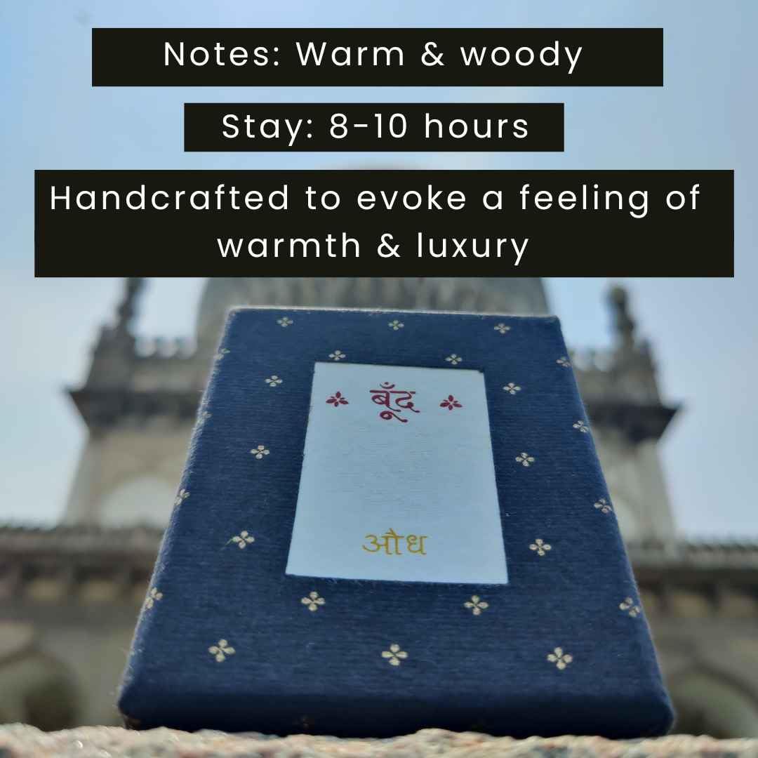 Boond Fragrances Audh Agarwood Attar - Premium Oudh Perfume Oil for Men & Women | 3ml Long-Lasting Unisex Scent with Warm Woody Notes | GI Tagged Authentic Agarwood | Perfect for Daily Wear, Special Occasions & Gift Giving