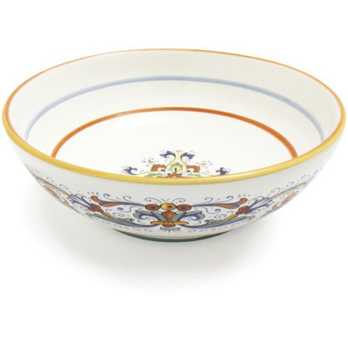 Sur La Table Nova Deruta Pasta Serving Bowl - 12-Inch White Ceramic Italian Dinnerware for Spaghetti, Salad & Entertaining