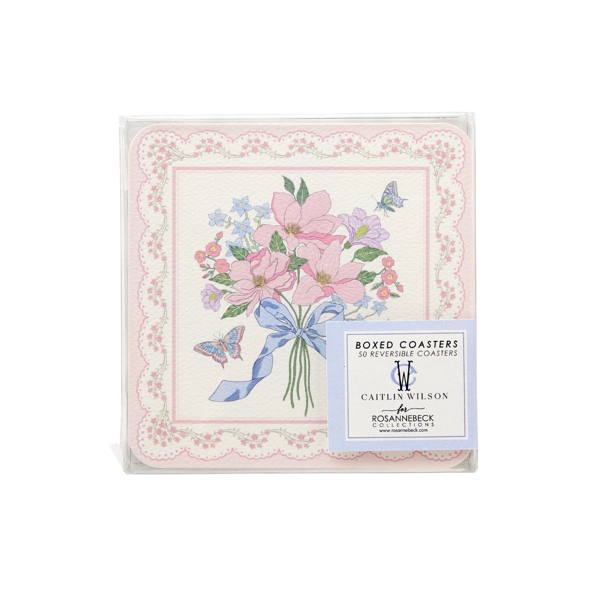 Elegant Blush Pink Square Coasters Set of 6 - Absorbent Cork Backing for Hot & Cold Drinks - Perfect for Weddings, Dinner Parties, and Home Decor