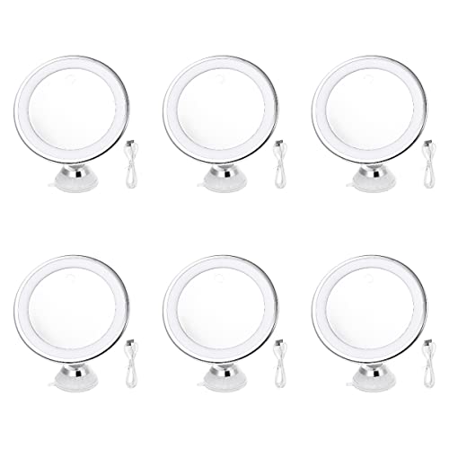 6-Piece LED Makeup Mirror Set with 10x Magnification - Portable Tri-Color Lighted Vanity Mirror with Suction Cup for Home, Travel & Professional Makeup Application