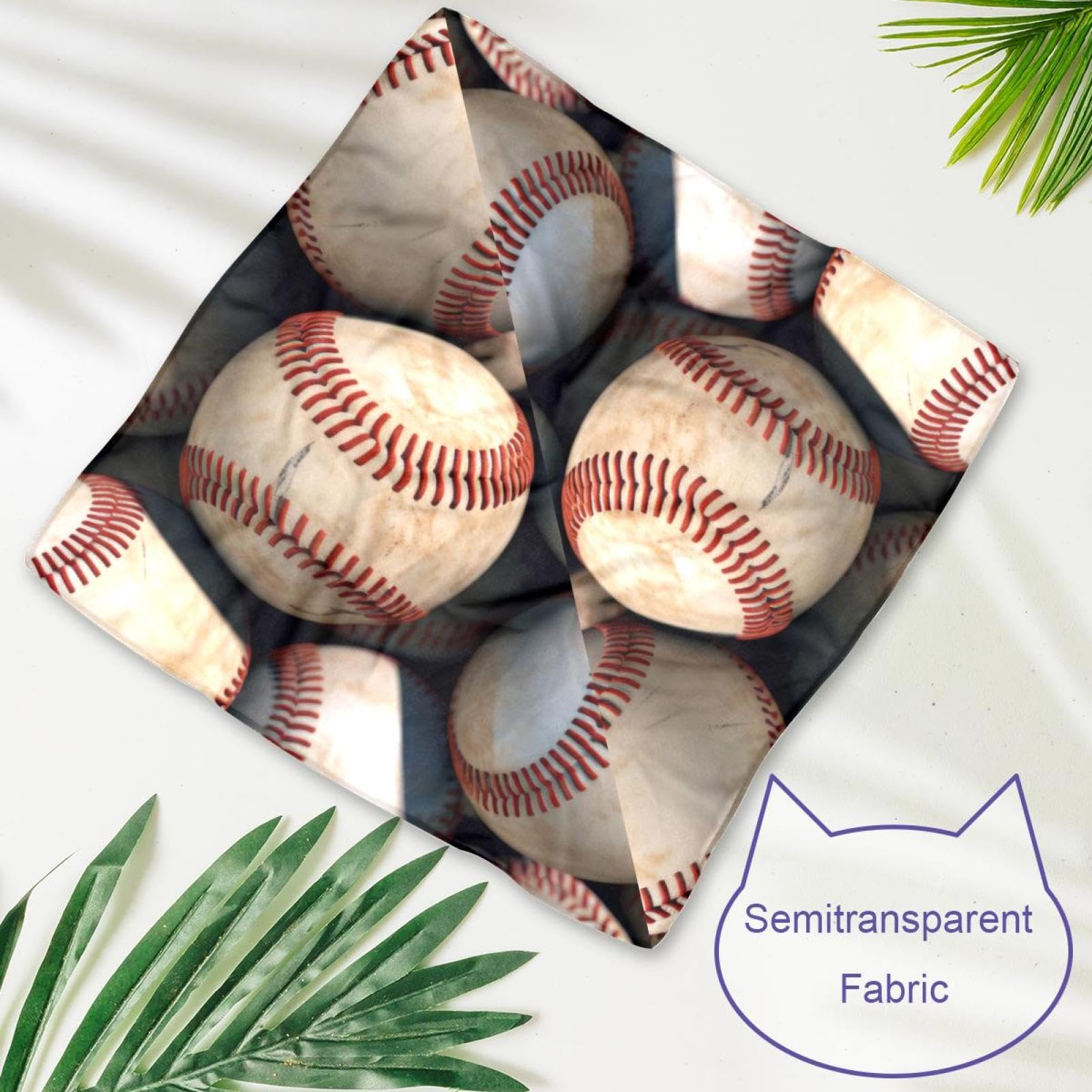 Baseball Pattern Dog Bandanas - 2-Piece Pet Bandana Set for Weddings & Photo Props - Adjustable Dog Scarf & Square Bib Accessories for Small Medium Large Dogs - Perfect for Pet Parties, Photo Shoots & Special Occasions
