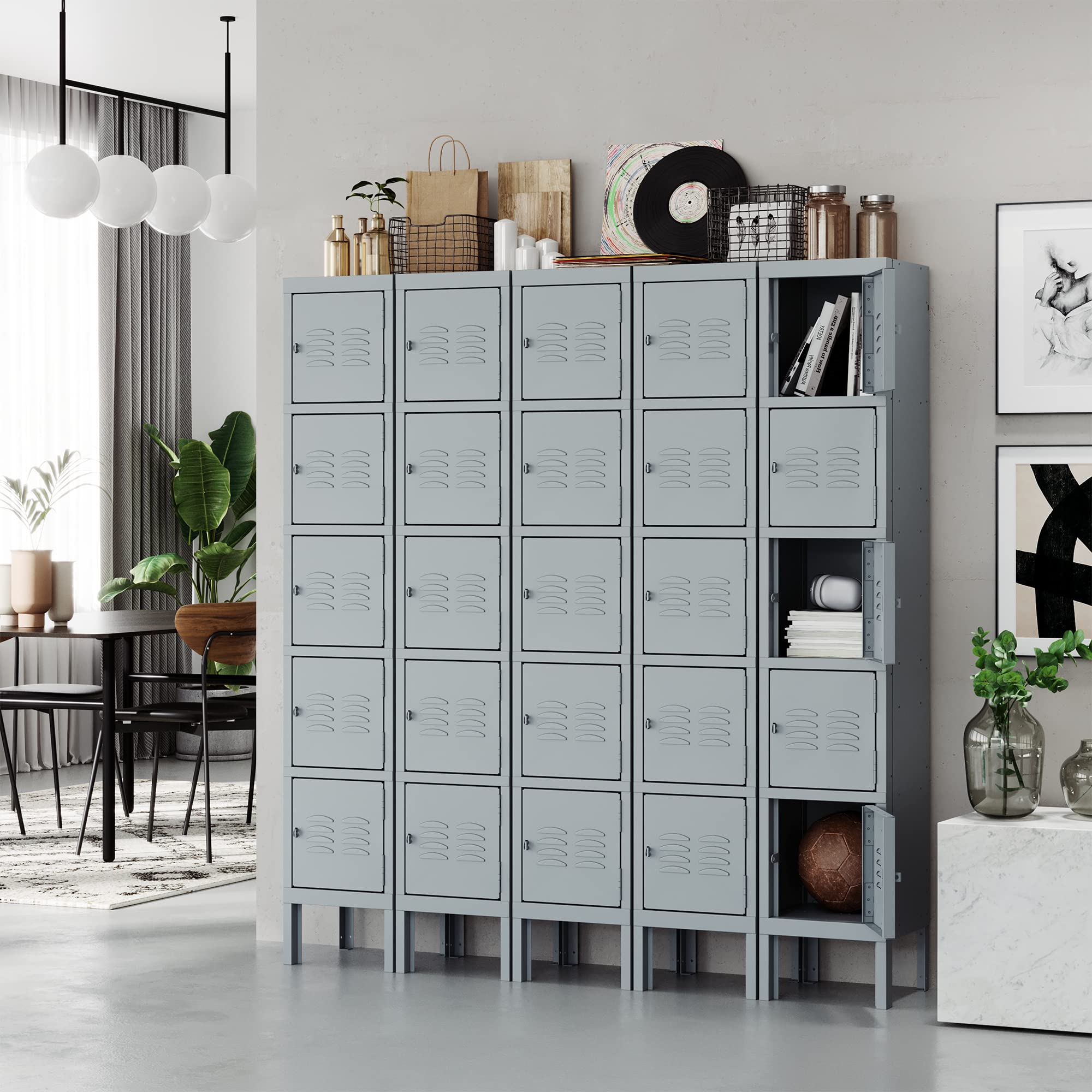 STANI Heavy Duty Metal Locker with Lock - Secure Employee Storage Cabinet for Home, Gym, School & Office - Tall Steel Locker for Clothes, Shoes & Personal Belongings (Ideal for Lockers Room, Workplace & Public Spaces)