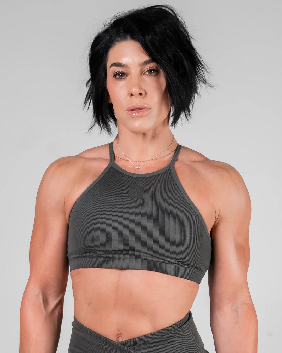 Women's Ribbed Bra - Soft Comfort Wireless Bralette for Everyday Wear - Perfect for Yoga, Lounge & Sleep - Black