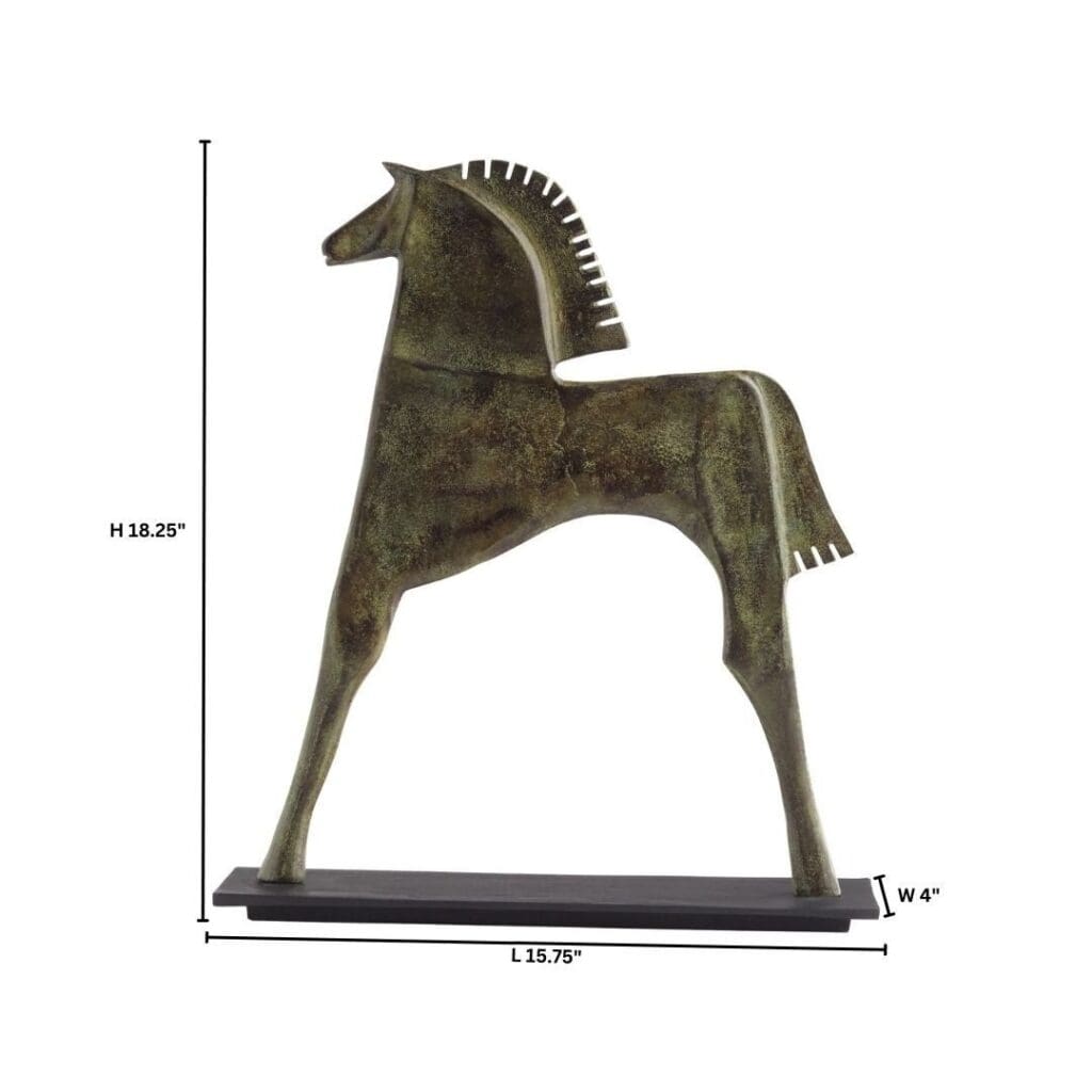 Cyan Design 11669 Etruscan Steed Verdigris Small Horse Statue - Elegant Home Decor for Living Room, Office & Garden Accent