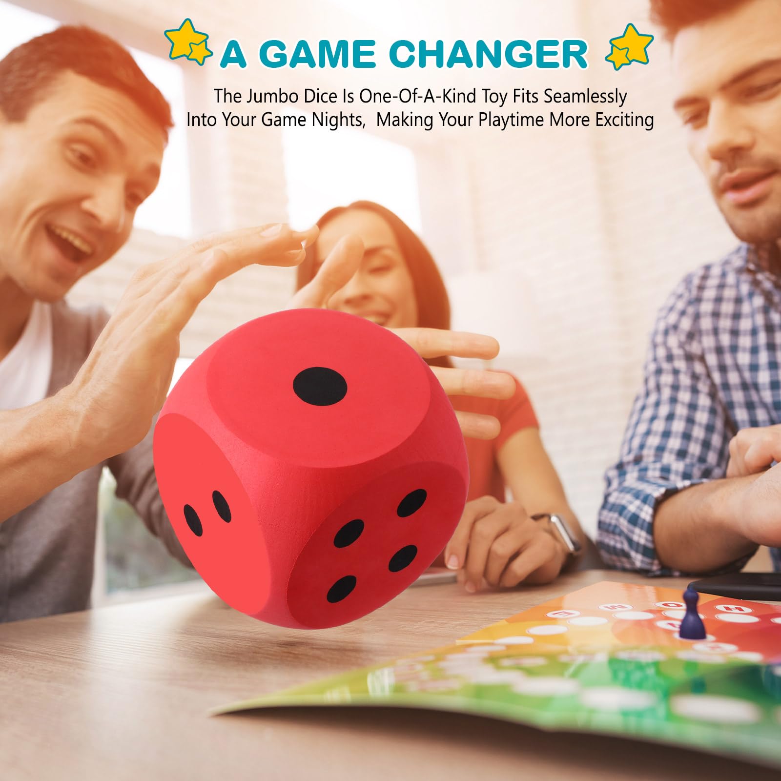 Shappy 6 Inch Large Foam Dice Set - Soft EVA Educational Toy for Kids, Giant Building Blocks for Game Nights, Math Learning & Classroom Activities (Red, 1 Piece) - Perfect for Family Board Games, Preschool STEM Toys & Party Decorations