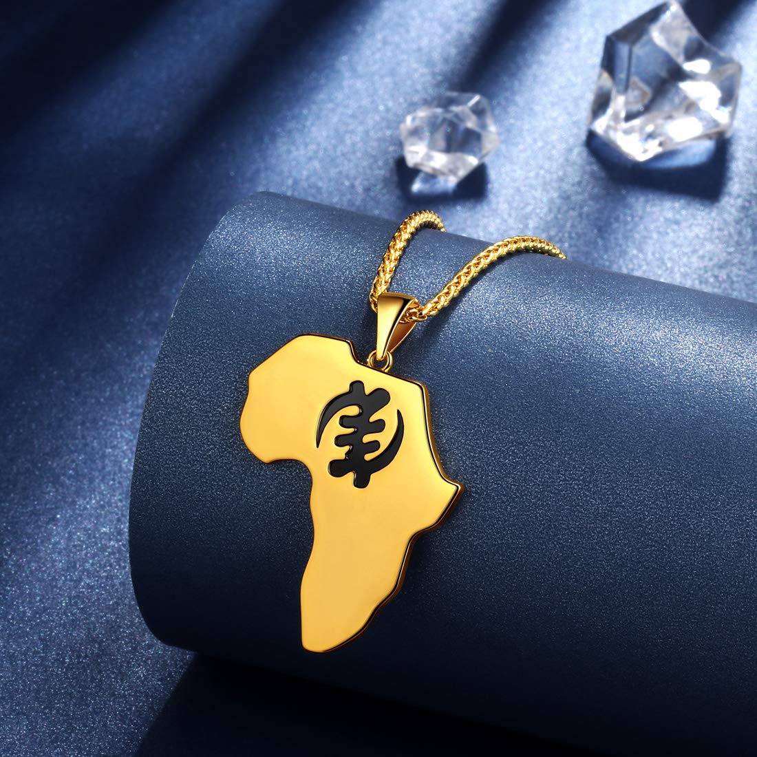 African Style Jewelry Set - Silver/18K Gold/Black Gun Plated Ankh Cross Necklace, Stud Earrings & Ring for Men & Women | Perfect for Cultural Events, Gifts & Ethnic Fashion Accessories