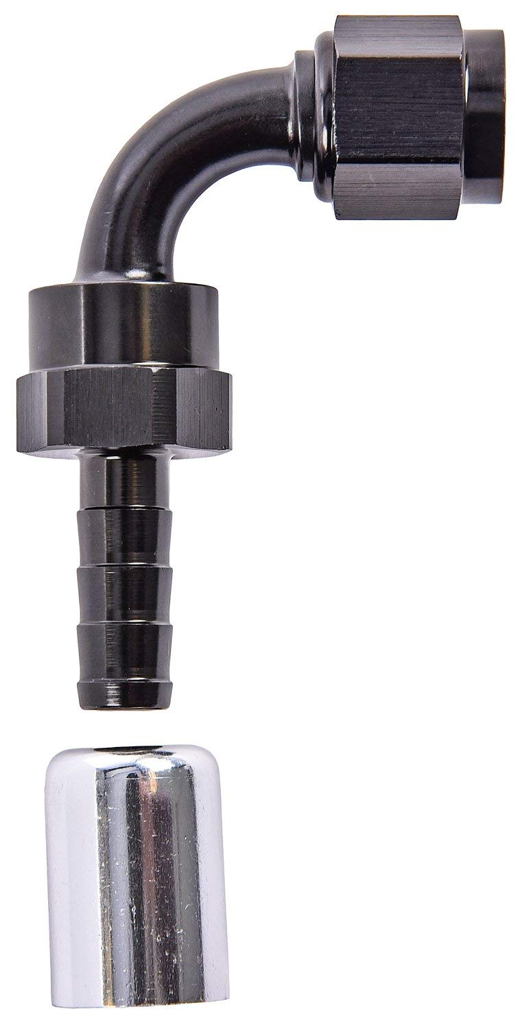 JEGS 122006 -6 AN 90 Degree Crimp-On Hose End Fitting for Fuel, Oil & Coolant Lines | High Performance Automotive & Marine Applications