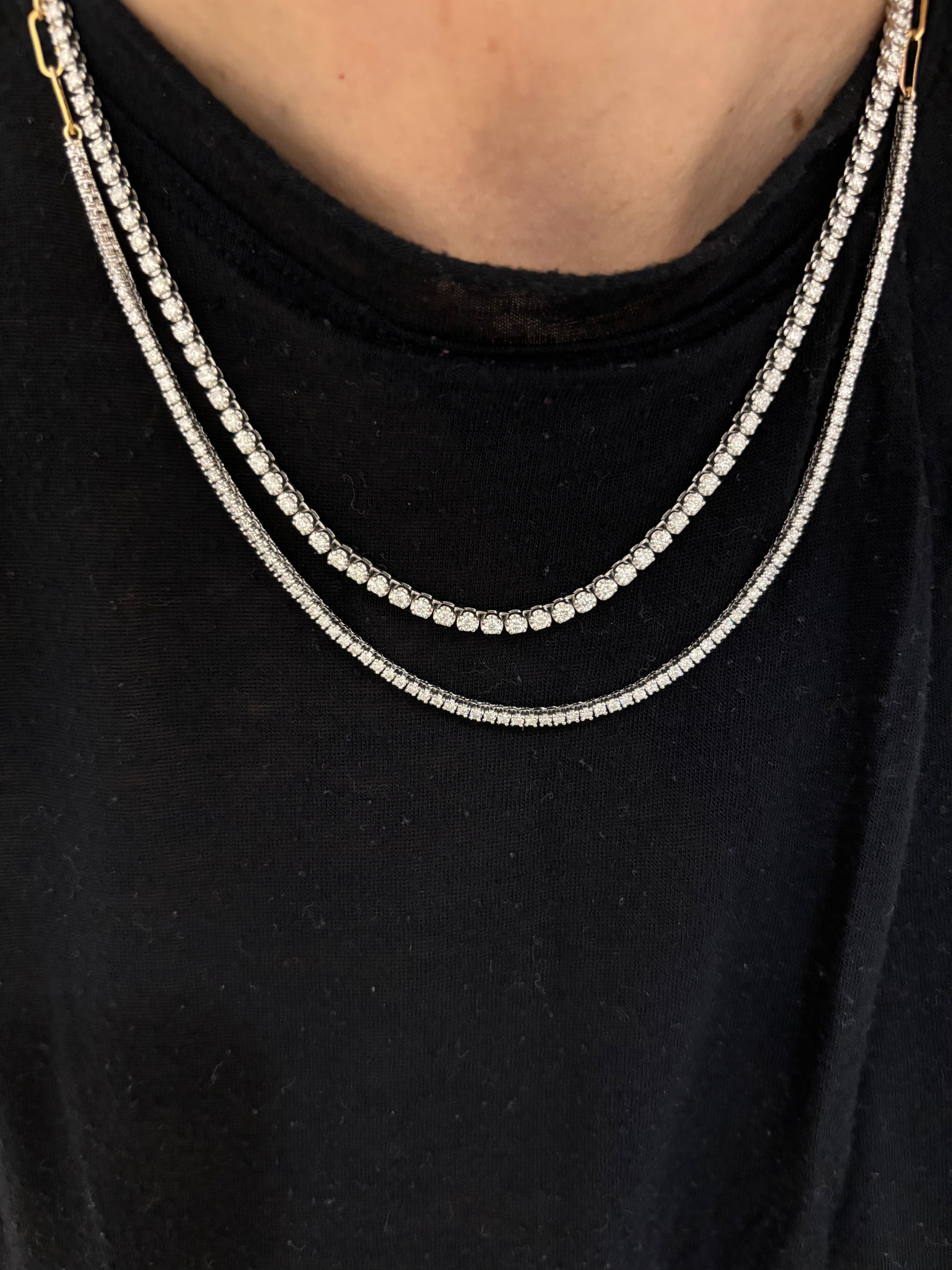 2.50 Carat Tennis Link Chain Necklace for Women - Elegant Diamond-Cut Sterling Silver Jewelry for Everyday Wear & Special Occasions