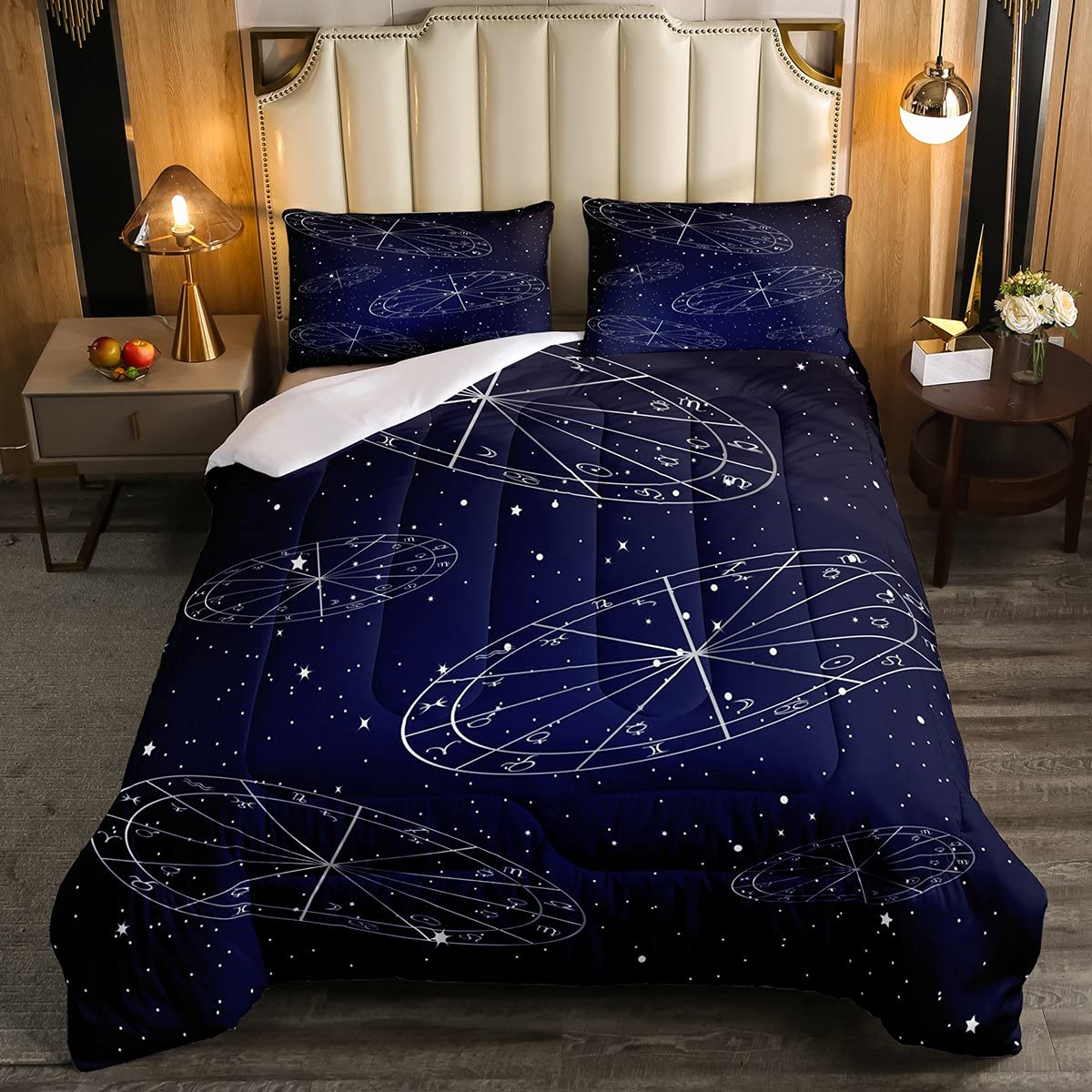 **Galaxy Bedding Set for Kids - Twin Size Constellation Comforter with Starry Sky Design, Includes 1 Comforter & 1 Pillowcase - Perfect for Boys & Girls Bedroom Decor, Space Theme Room, and Astronomy Lovers**