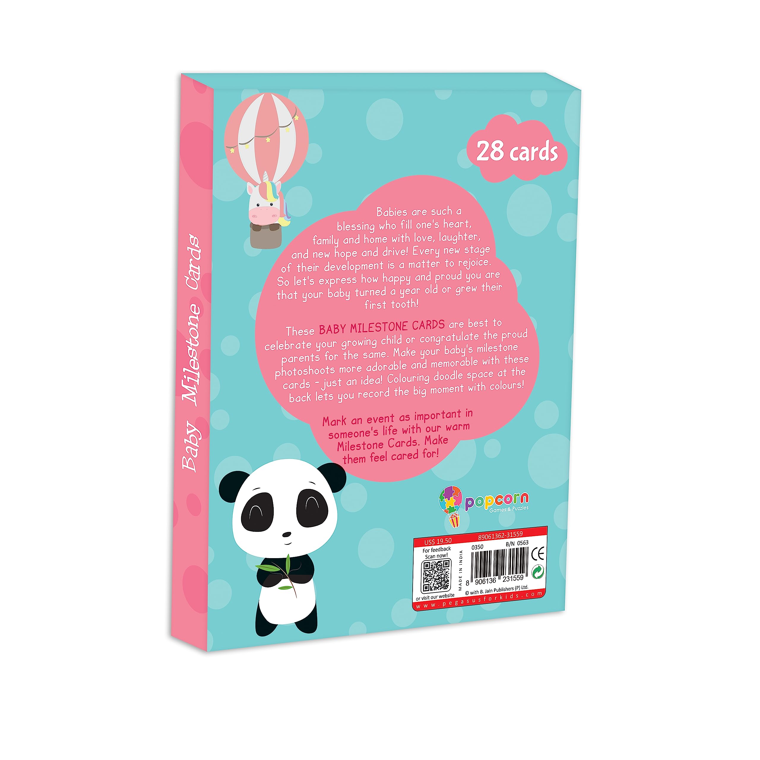 Baby Flash Cards for 0-12 Months - 28 Double-Sided Milestone Learning Cards for Newborns & Toddlers - Perfect for Early Education, Sensory Play & Parent-Child Bonding