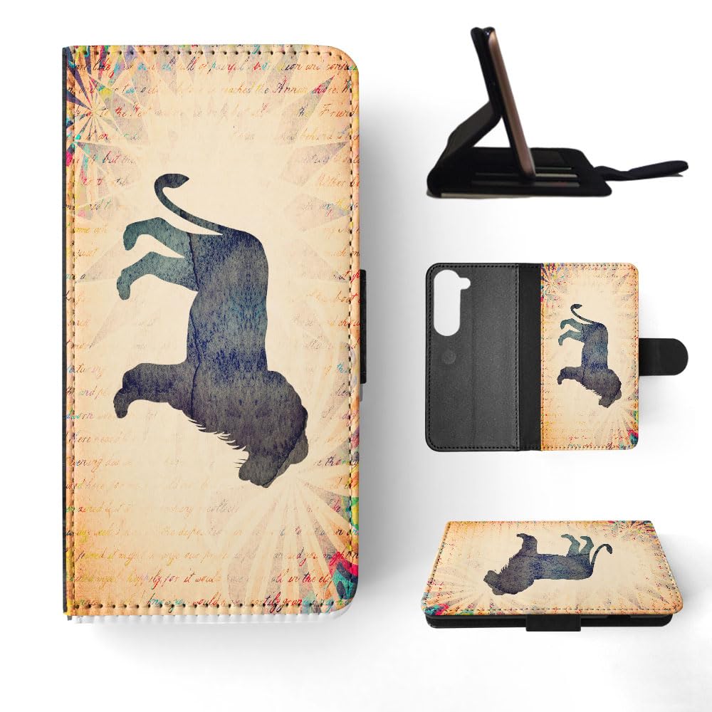 Foxercases Lion Watercolor Art Flip Wallet Phone Case for Samsung Galaxy S23 - Stylish Protective Cover with Card Slots for Everyday Use & Travel