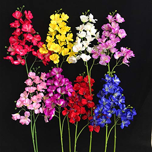 8pcs Artificial Silk Orchid Flowers - 20 Heads/Piece Rose Red Fake Hibiscus for Wedding Centerpieces, Home Floral Decor, Table Arrangements & Party Decoration (27.56