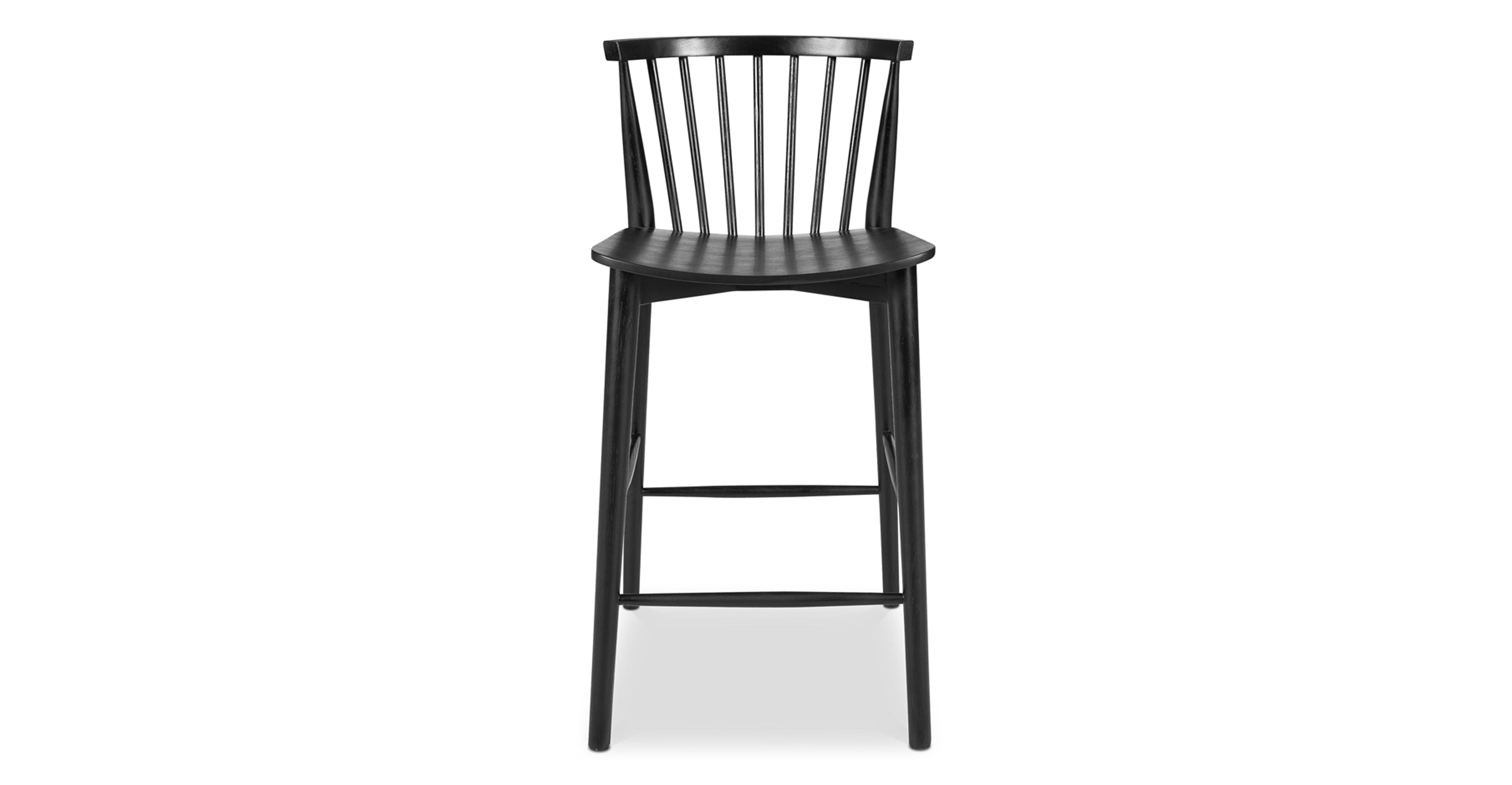 Ligna Wooden Counter Stool - 24 Inch Bar Height Stool with Backrest, Modern Kitchen Island Stool for Dining & Breakfast Nook - Perfect for Home, Cafe, and Restaurant Use