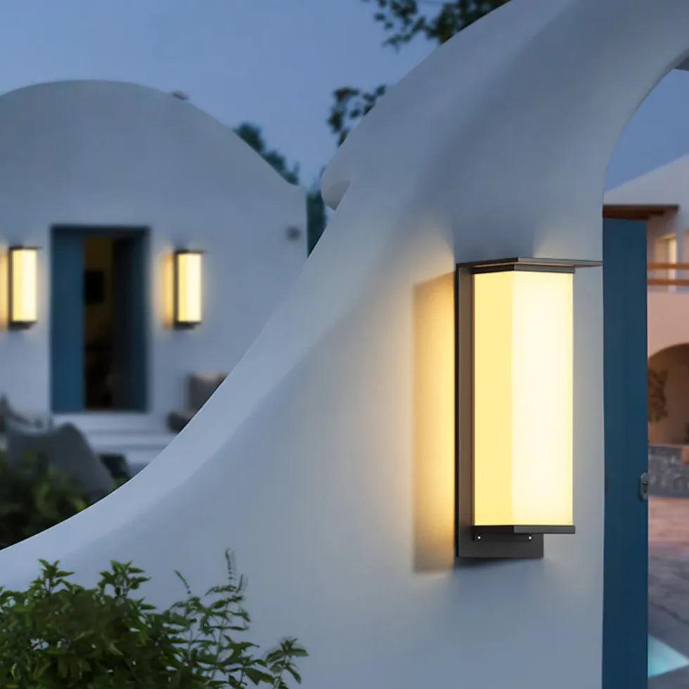Modern Solar Powered Outdoor Wall Light - Waterproof Rectangle Design for Patio, Garden, and Pathway Lighting