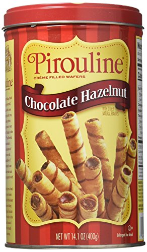 Creme De Pirouline Chocolate Hazelnut Cookies - Pack of 2 (14 Oz Each) | Gourmet French Wafer Rolls for Gifts, Parties & Coffee Time Snacks