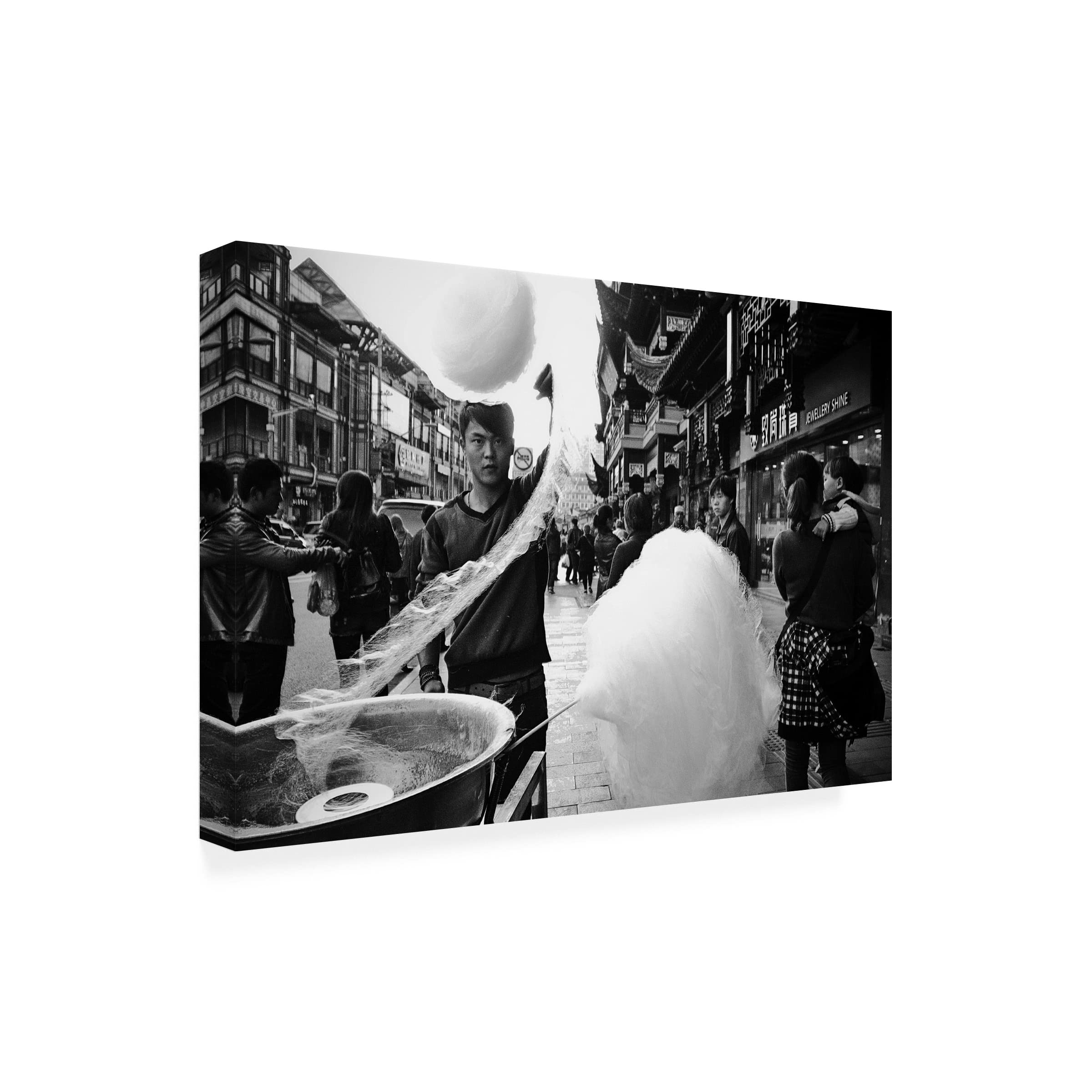 Trademark Fine Art 'Shanghai China 2013' Canvas Wall Art Print by Hiroyuki Nakada - Modern Asian Cityscape Painting for Living Room, Office & Home Decor