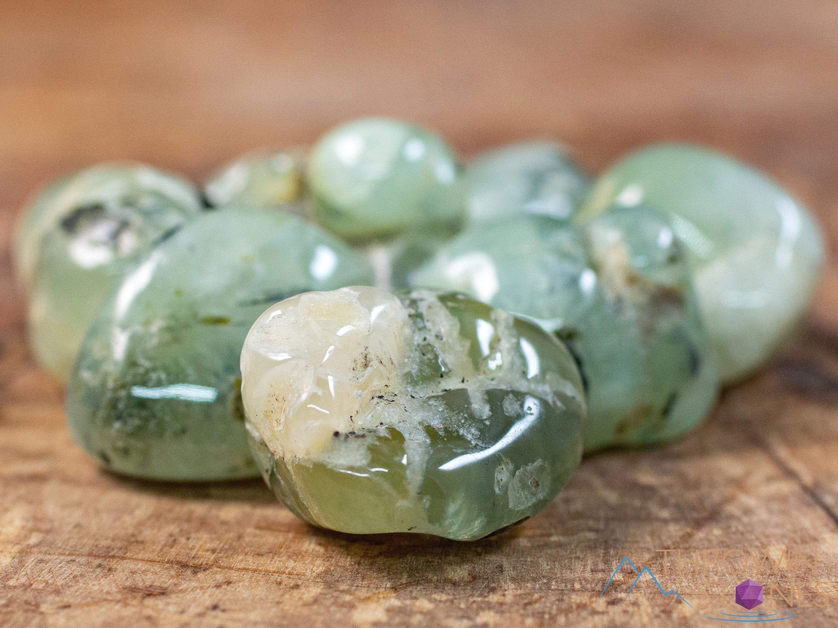 PREHNITE Tumbled Stones - Natural Healing Crystals for Meditation, Reiki & Energy Work - Smooth Polished Gemstones for Self Care, Chakra Balancing & Spiritual Healing (E0150) - Perfect for Home Decor, Yoga Spaces & Gift Giving