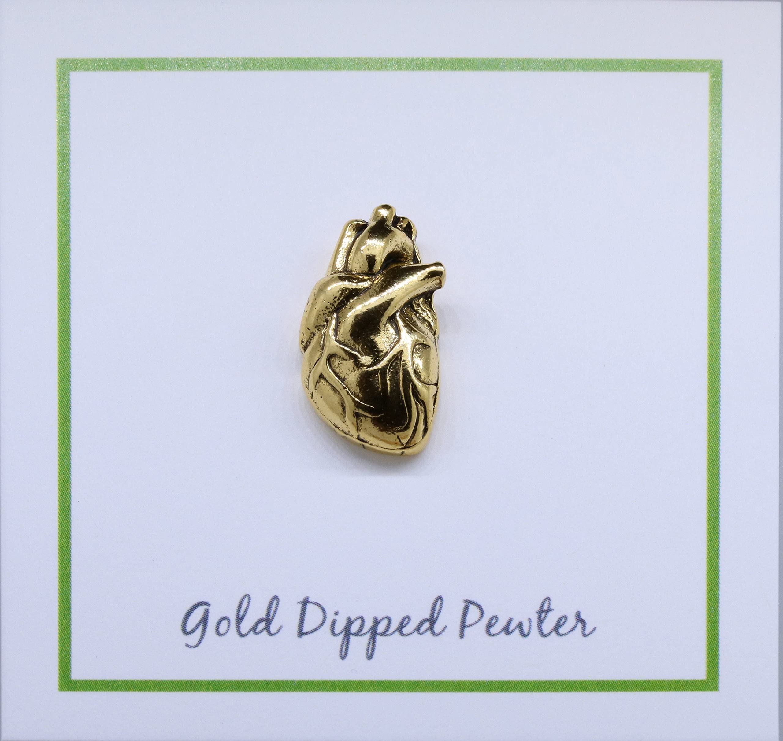 Jim Clift Design Human Heart Gold Lapel Pin - Elegant Jewelry Gift for Doctors, Nurses & Medical Professionals - Perfect for Suits, Blazers & Special Occasions