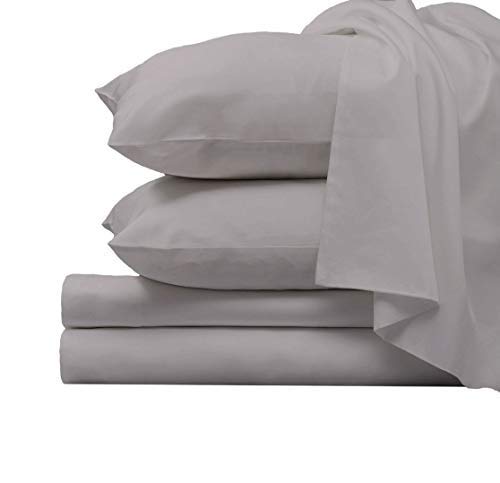 1000 Thread Count 100% Long Staple Pure Cotton Sheet Set - Lilac Grey Split King Size with 15