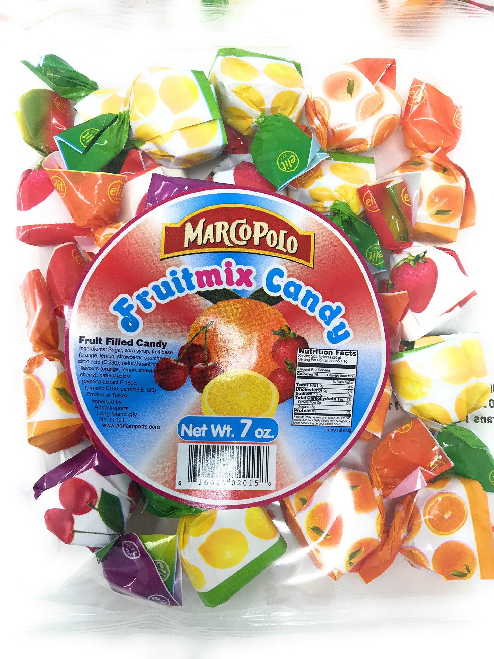 Marco Polo Hard Candy Assortment - Mixed Fruit Flavors - 8oz Bag (Pack of 3) - Perfect for Office Snacks, Party Favors & Travel Treats