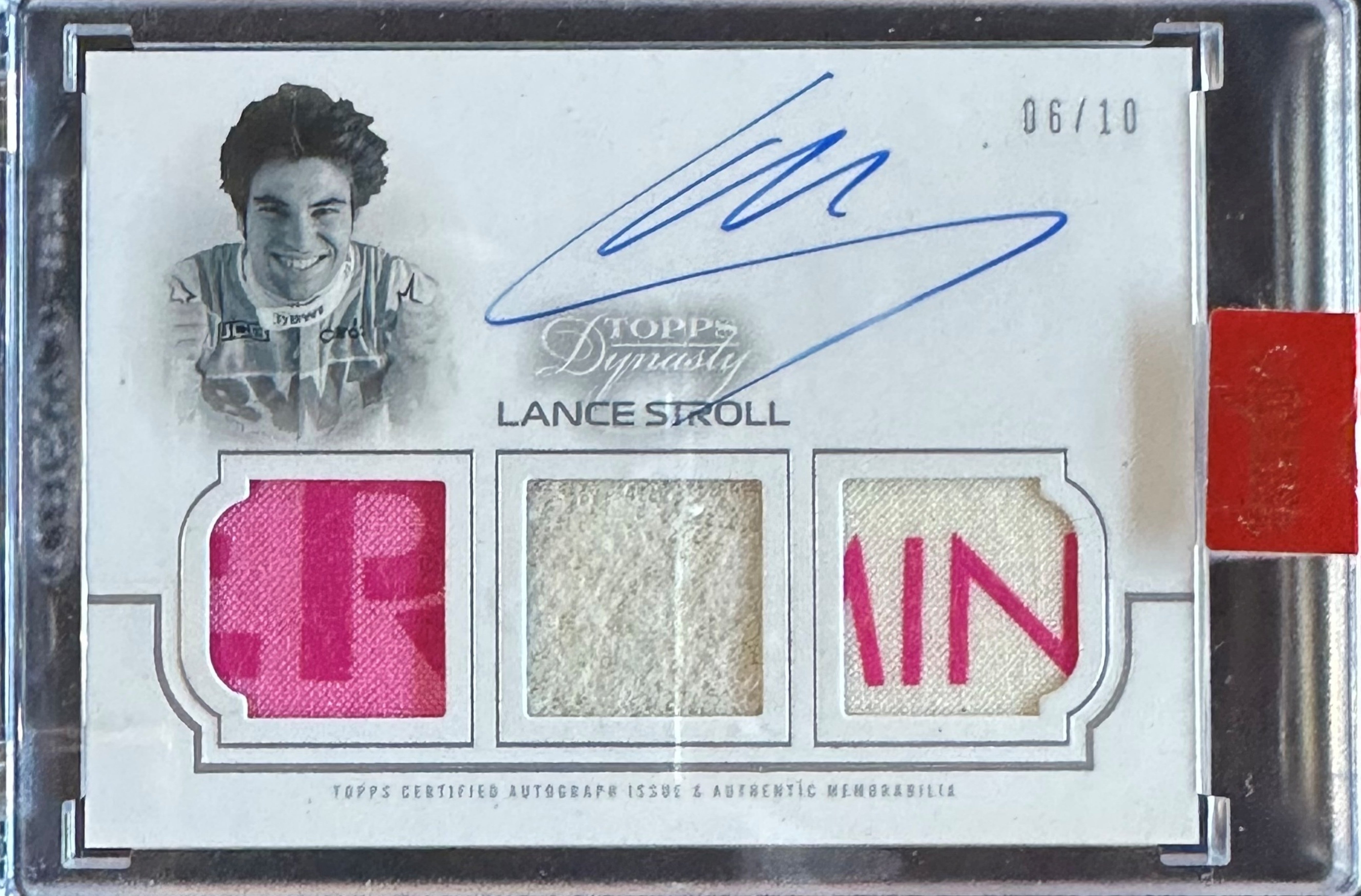 2020 Topps Dynasty F1 Triple Relic Autograph Lance Stroll #TRA LS - Collectible Racing Memorabilia for F1 Fans & Sports Card Enthusiasts - Perfect for Display, Trading, and Investment