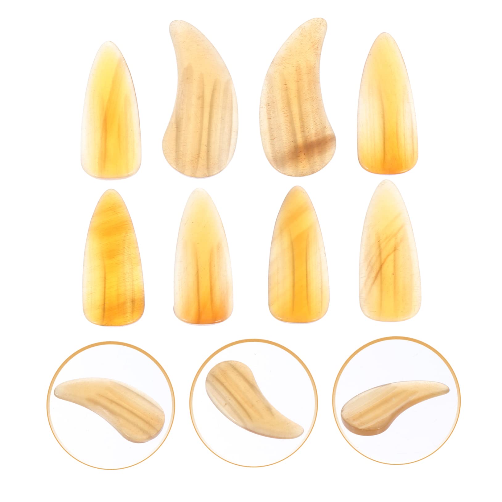 8pcs Guzheng Nails for Adults & Kids - Professional Finger Protectors for Guzheng, Guitar & Musical Instruments (Yellow) - Perfect for Practice, Performances & Music Lessons