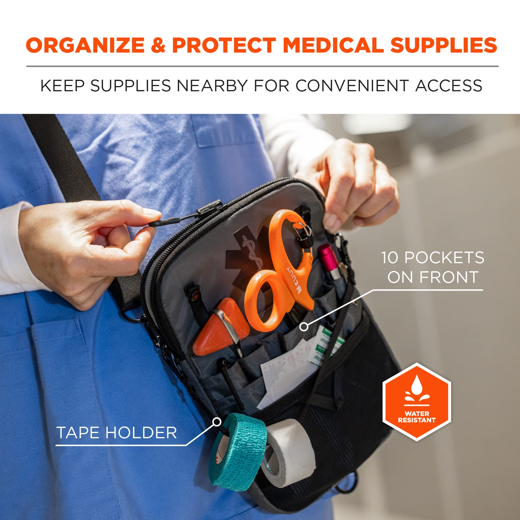 Ergodyne Arsenal 5717 Convertible Nurse Fanny Pack - Adjustable Waist Bag for Medical Supplies, Tape Holder & Portable Gear Organizer - Perfect for Healthcare Workers, EMTs & First Responders