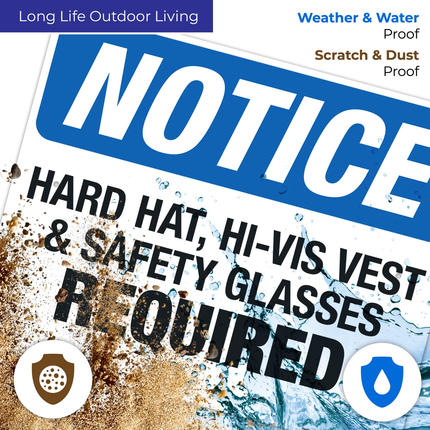 OSHA Compliant Hard Hat Hi-Vis Vest & Safety Glasses Required Sign - 24x30 Inches Rust-Free .063 Aluminum - Fade Resistant for Indoor/Outdoor Use - Made in USA - Perfect for Construction Sites, Warehouses & Industrial Facilities