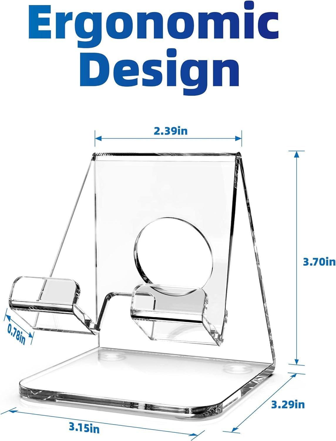 TOPGO 2 Pack Clear Acrylic Phone Stand - Universal Phone Holder for iPhone 16/15/14/13/12/11 Pro Max Plus, Samsung Galaxy, iPad, Kindle & Nintendo Switch - Perfect for Office Desk, Vanity, Kitchen Counter & Nightstand - Ideal for Video Calls, Gaming & Hands-Free Viewing