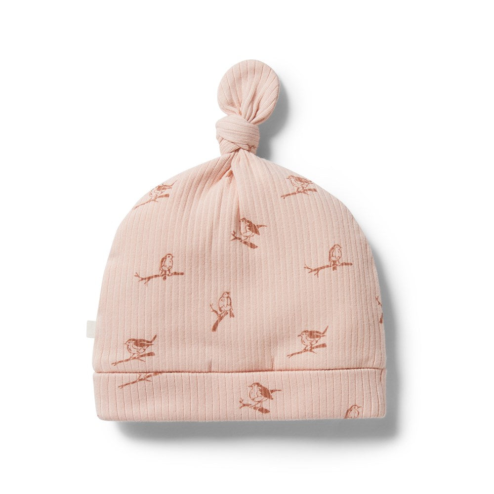 Organic Rib Knot Hat for Women - Soft Cotton Beanie for Winter, Fall & Outdoor Activities - Cozy Knit Cap for Hiking, Running & Casual Wear