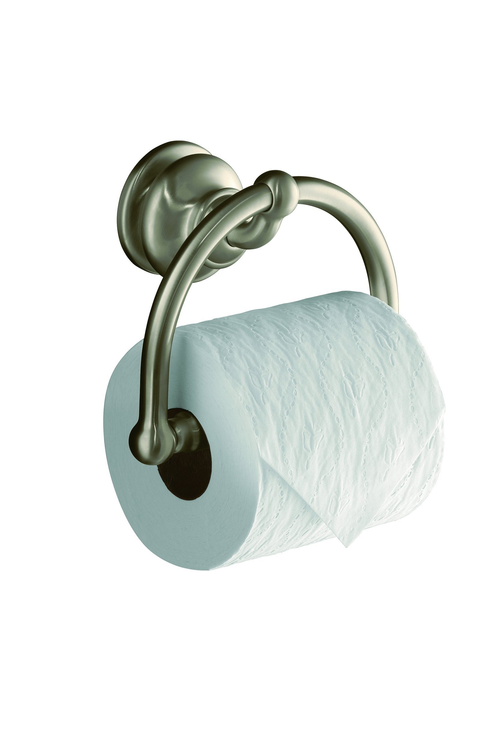 KOHLER 497241 Brushed Nickel Toilet Paper Holder - Modern Bathroom Tissue Dispenser for Home & Commercial Use