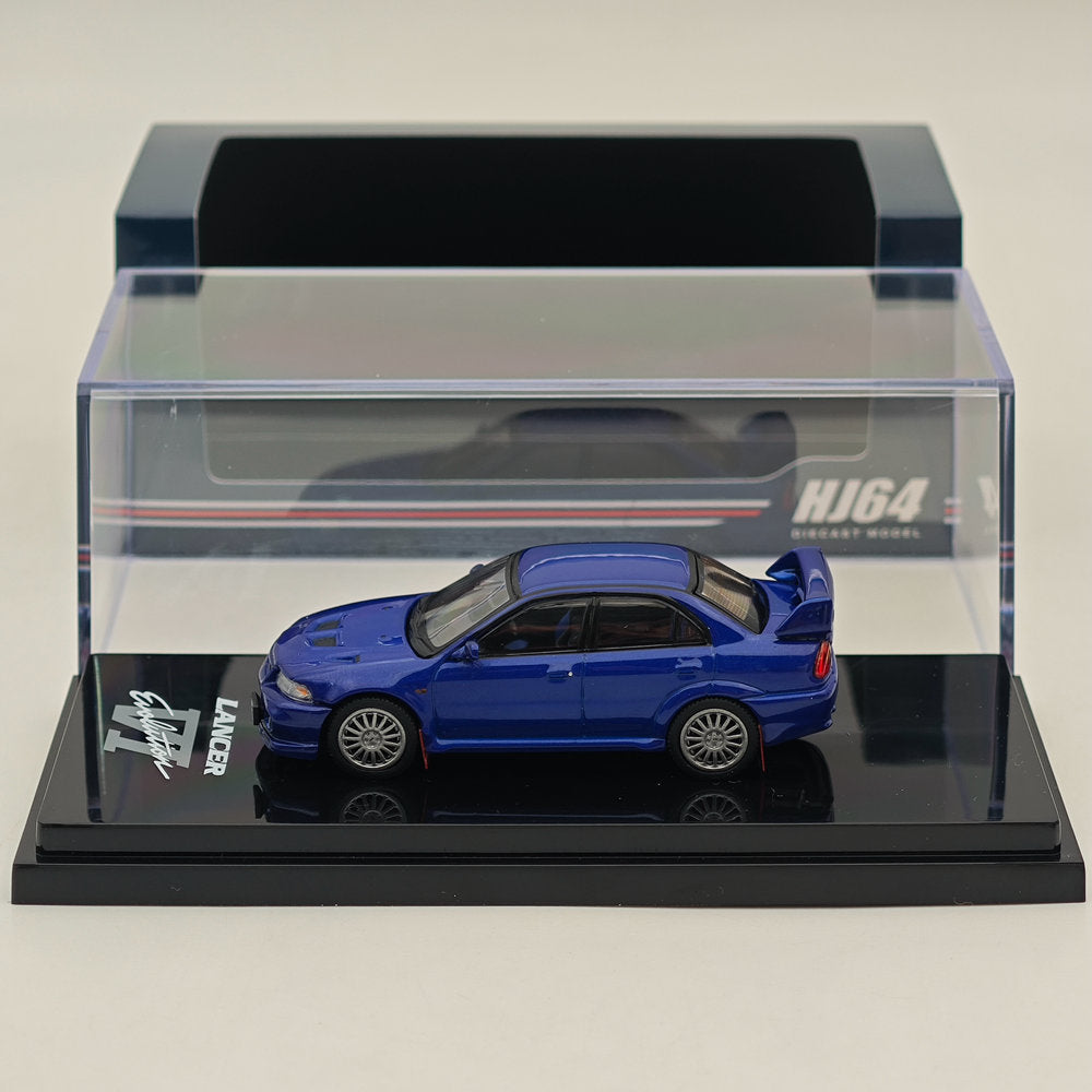 1/64 Scale Mitsubishi Lancer Evo VI GSR (CP9A) 1999 Model Diecast Car - Hobby Japan HJ642033ABLP Blue | Collectible Miniature Vehicle for Display & Racing Simulation