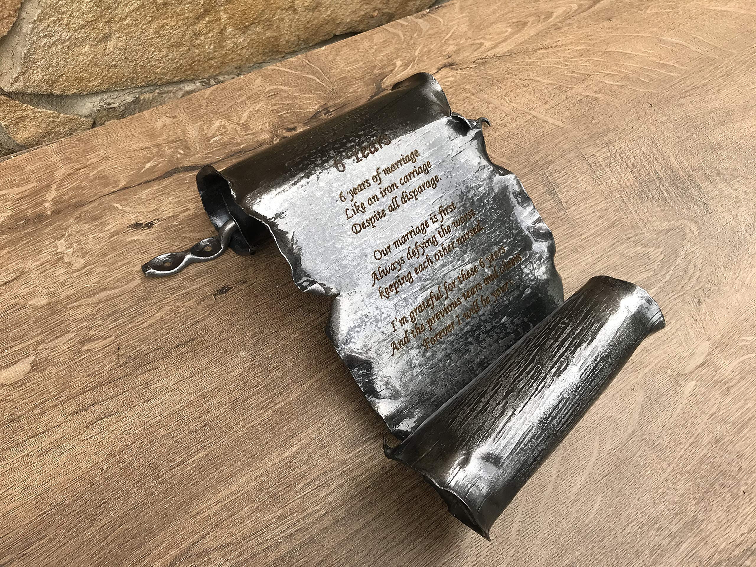Elegant Iron Scroll - Unique 6th Anniversary Gift for Couples, Iron Wedding Anniversary Present for Him & Her - Perfect for Home Decor, Office Desk, or Romantic Keepsake