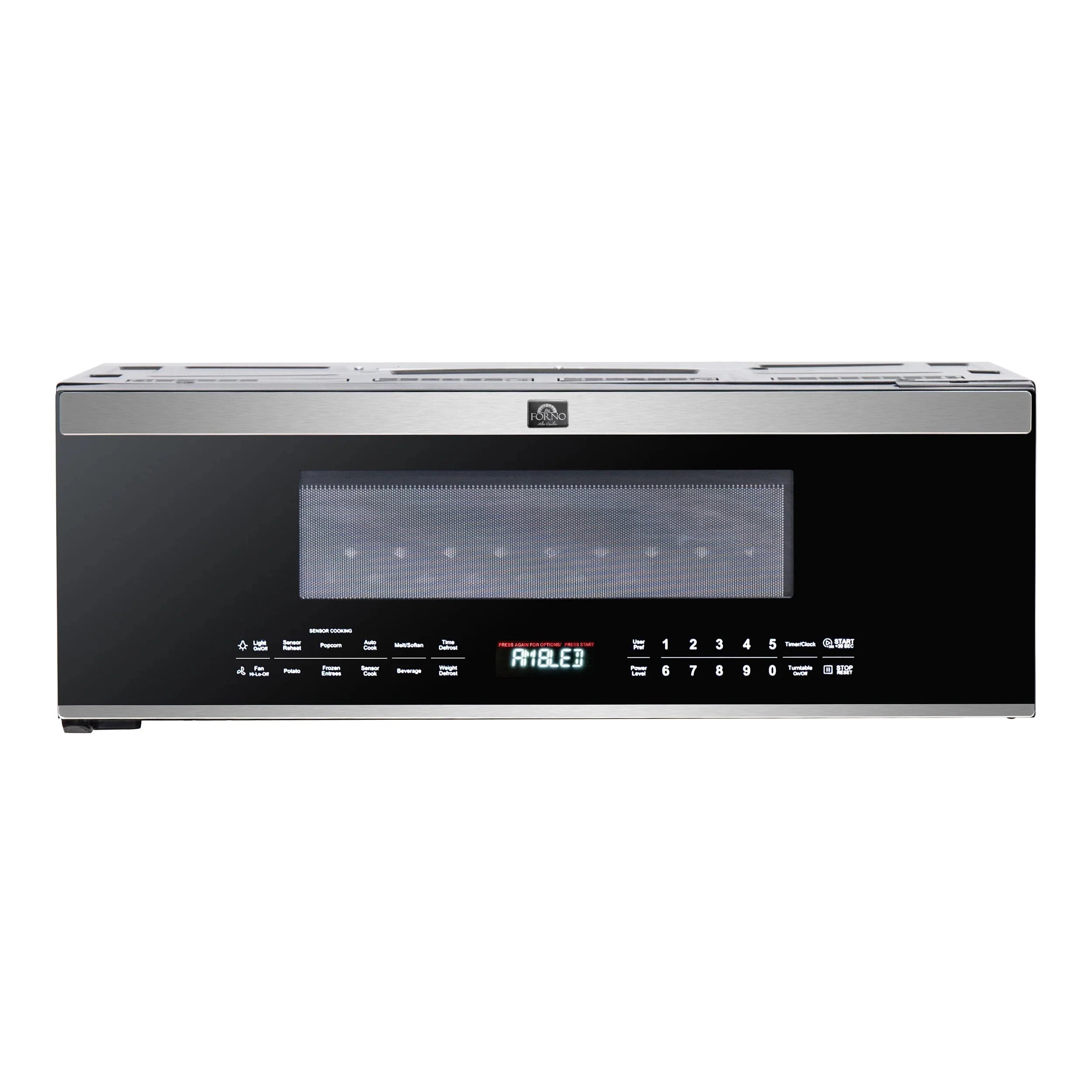 **Forno Padula 30-Inch Over The Range Microwave - Stainless Steel, FOTR3080 - Built-In Vent Hood & Space-Saving Design for Modern Kitchens**    *(Use Case: Perfect for small kitchens, apartments, or homes needing a sleek, space-saving microwave with powerful ventilation.)*